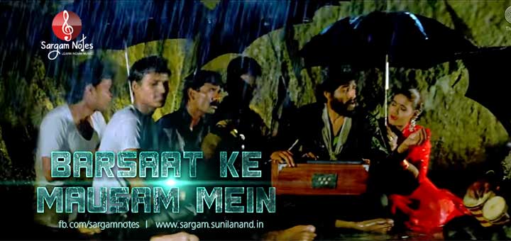 Barsaat ke mausam mein piano song notes in harmonium sargam