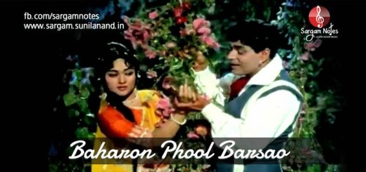 baharon phool barsao harmonium sargam piano notes