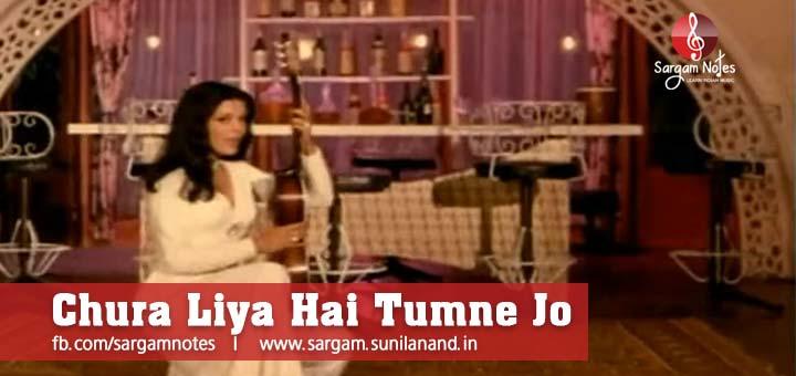 chura liya hai tumne jo piano notes harmonium sargam