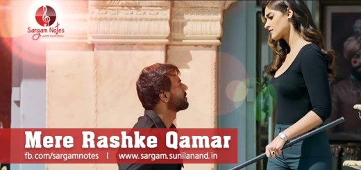 mere rashke qamar piano notes harmonium sargam