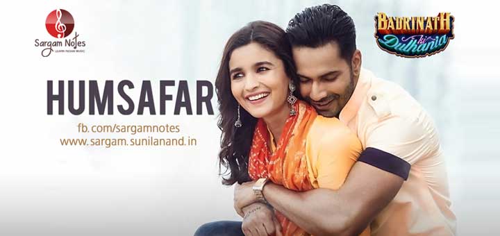 Humsafar full hindi song piano keyboard notes in harmonium sargam