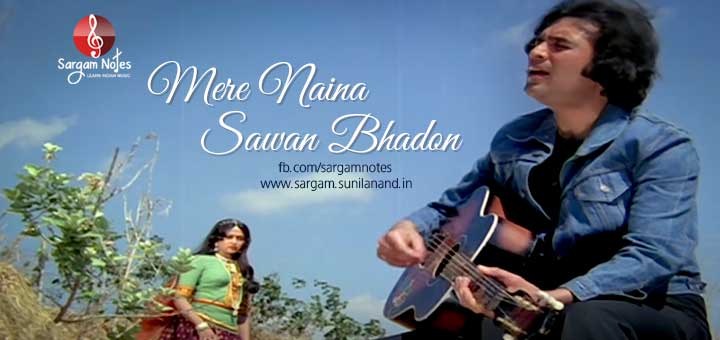 Mere Naina sawan Bhadon full hindi old song Harmonium Notes